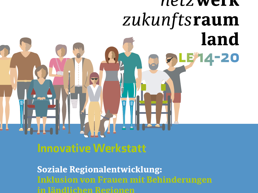 Zeichnung von sehr vielen unterschiedlichen Menschen mit und ohne Behinderung