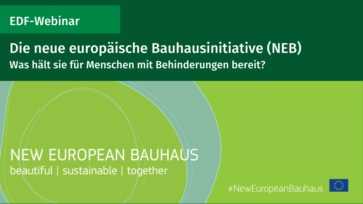 EDF-Webinar: Die neue europäische Bauhausinitiative (NEB). Was hält sie für Menschen mit Behinderungen bereit?