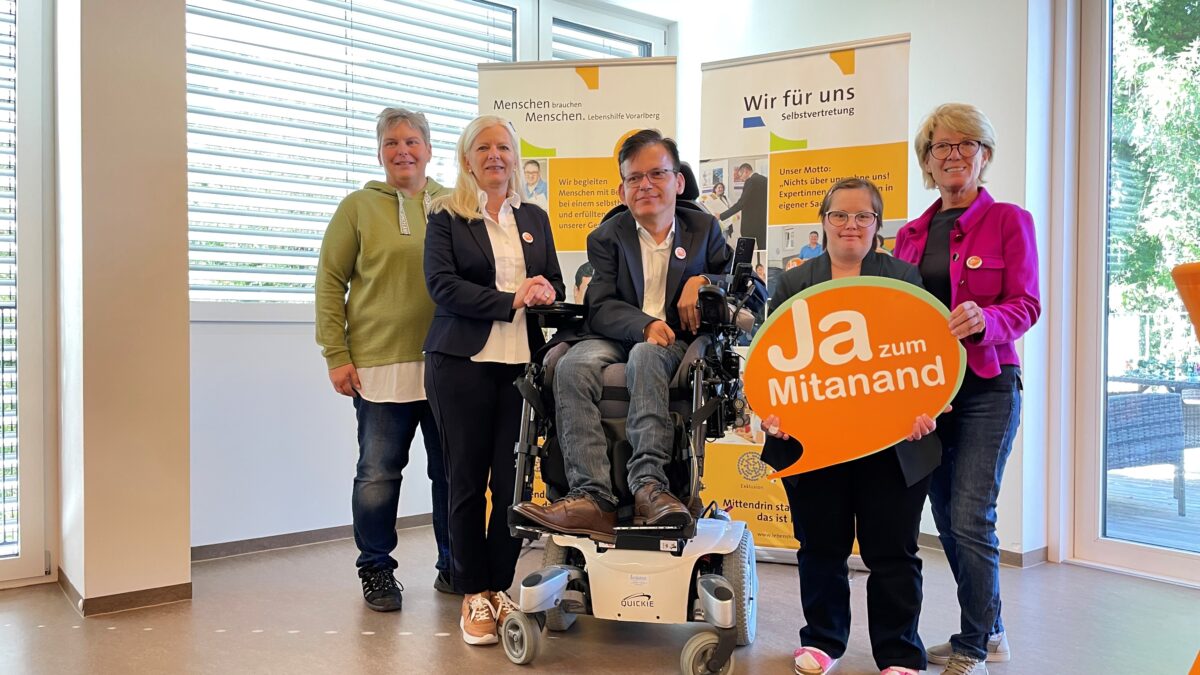 von links nach rechts: Elke Drexel, Michaela Wagner-Braito, Klaus Brunner, Sandra Mayer, Adriane Feurstein, Foto: Lebenshilfe Vorarlberg