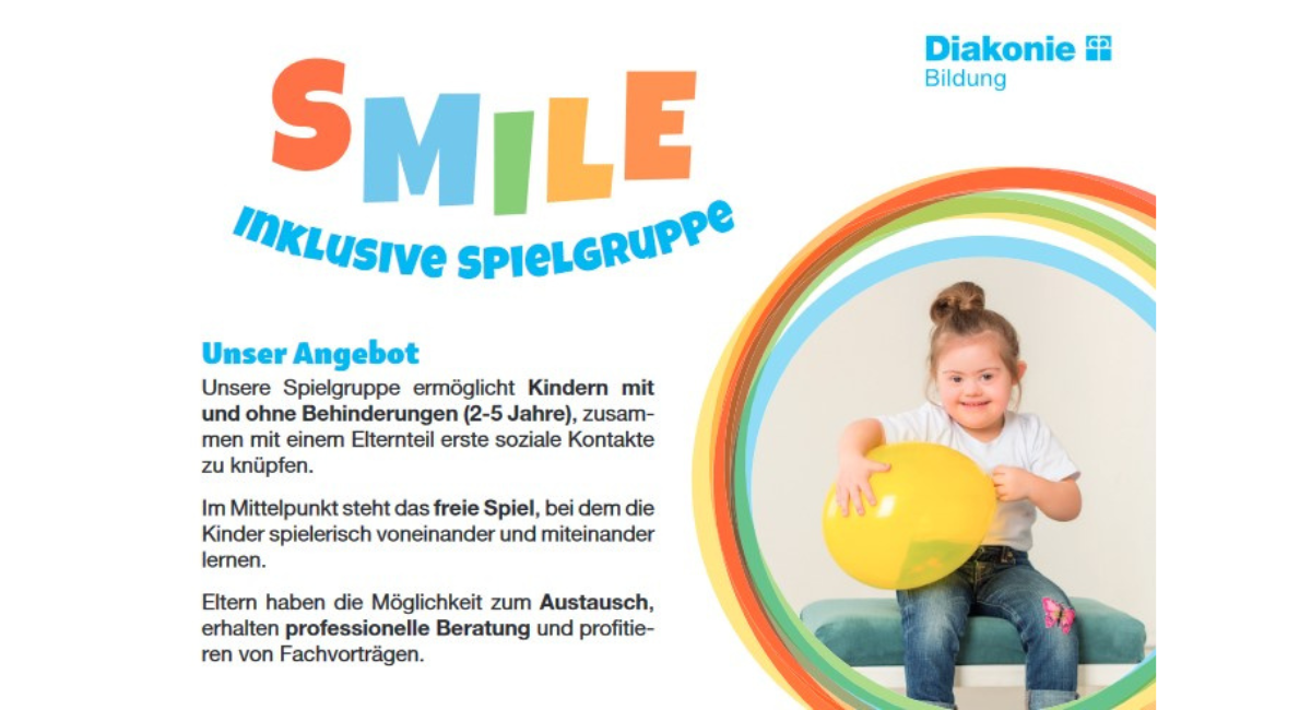 Flyer SMILE Spielgruppe der Diakonie Bildung