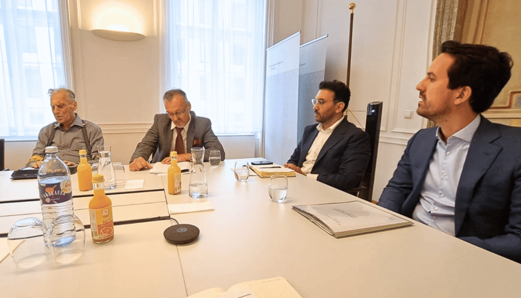 Vertreter*innen des Behindertenrats im Gespräch mit Christoph Wiederkehr und Hakan Can.