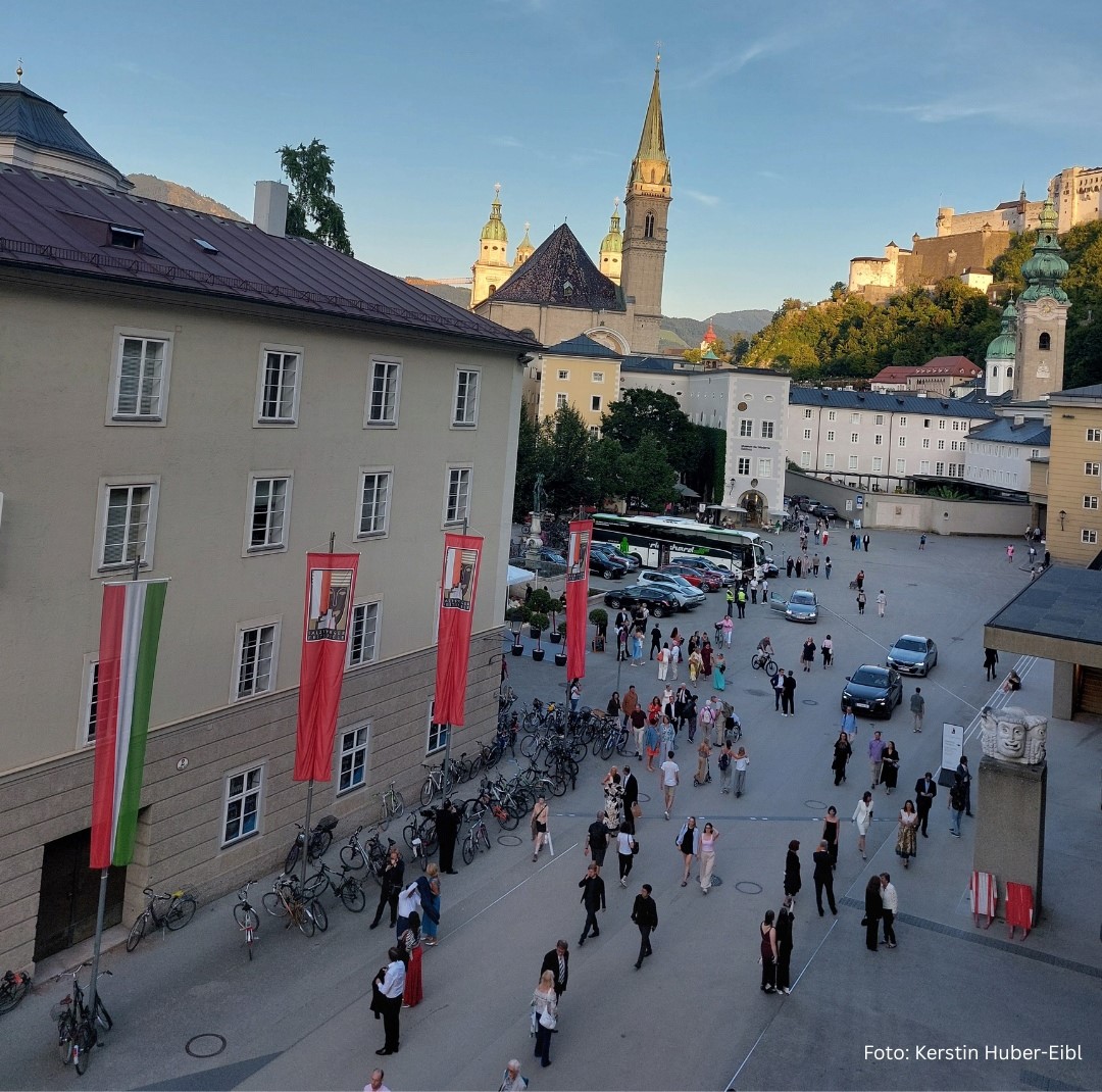 Blick aus dem Großen Festspielhaus auf die Altstadt von Salzburg, Foto: Kerstin Huber-Eibl