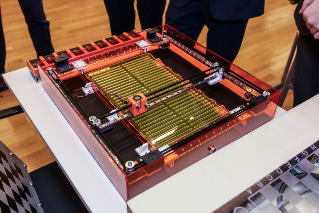 Nahaufnahme eines technischen Brettspiels