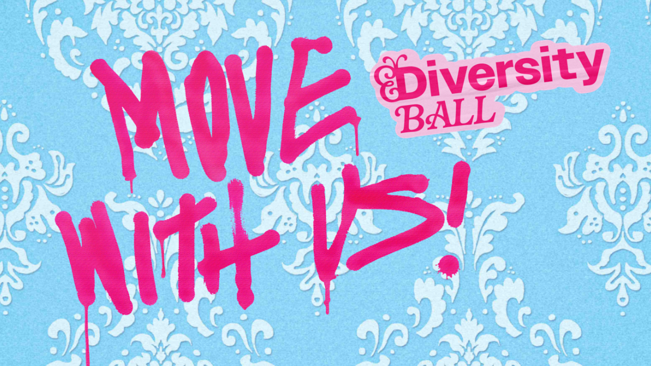 Logo des Diversity Ball mit dem diesjährigen Motto: Move with us!